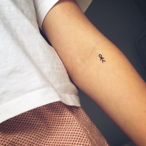 Small Stick Figure Tattoo, Half Inch Tattoo, Small Matching Stick And Poke, Stick Men Tattoo, Stick Person Tattoo, Stick Figure Tattoos, Stick Man Tattoo, Men Minimalist Tattoo, Matching Stick And Poke Tattoo