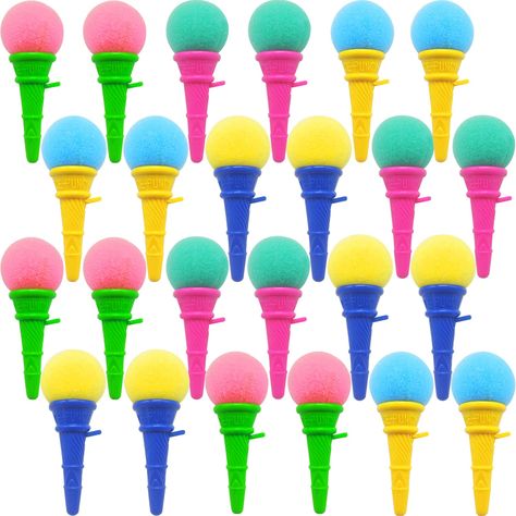 PRICES MAY VARY. 🍧Quantity:Each package includes 24 pcs ice cream shooters with different colors in total,they are designed in ice cream shape,children will love this cute appearance. 🍧Easy to play:Pull the trigger of the ice cream foam ball launcher,the foam ball on the top will be launched like a cannonball. 🍧Mini size:Each ice cream party decoration measures about 4 inch in length.There is a string connecting the sponge ball and the cone,in case the ball cannot be found after launch. 🍧Qua Ice Cream Party Favors, Ice Cream Games, Summer Preschool Activities, Ice Cream Party Decorations, Mini Ice Cream Cones, Mini Ice Cream, Ball Launcher, Carnival Prizes, Ice Cream Birthday Party