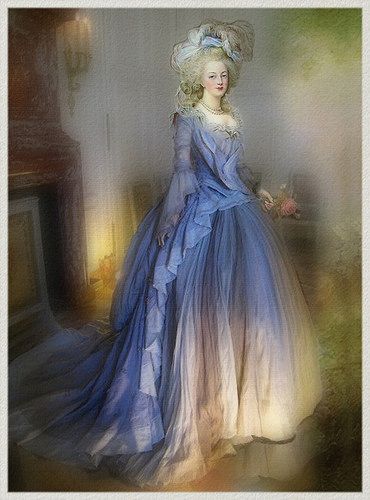 Queen Marie Antoinette (original blue dress survives) | by mistissimo Queen Marie Antoinette, Marie Antoinette Costume, 18th Century Women, French Royalty, Rococo Fashion, Century Dress, French History, Historical Dresses, Marie Antoinette