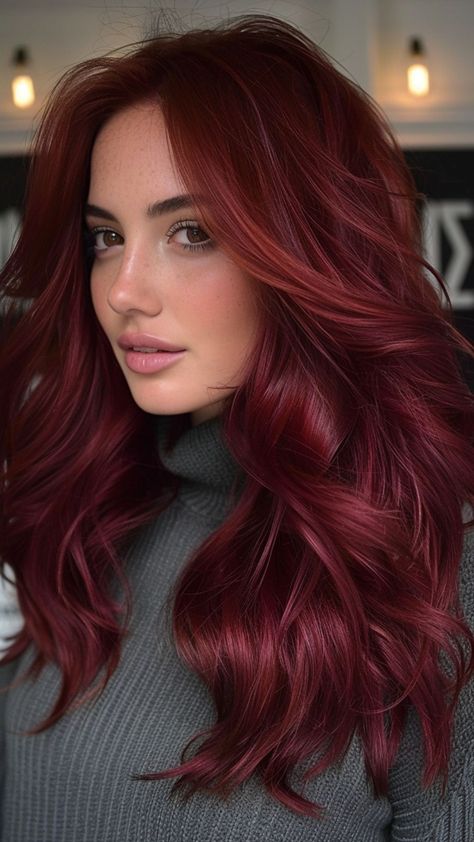 Find Your Flame: 30 Red Hair Color Ideas for Every Personality Red All Over Color Hair, Red Hair For Natural Brunettes, 6rr Hair Color Red, Red Cinnamon Hair Color, Red Hair Neutral Skin Tone, Elegant Red Hair, Red Color Hair Ideas, Tones Of Red Hair, Red Hair 2024