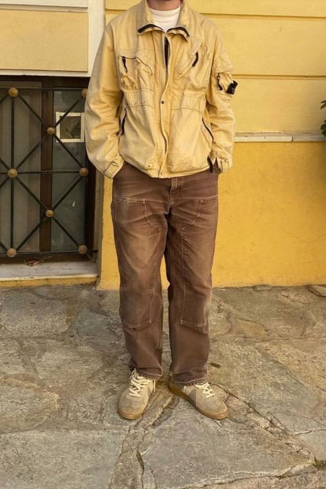 Margiela Gats Outfit Men, Double Knee Pants Outfit Men, Knee Pants Outfit, Margiela Gats, Vintage Stone Island, Stone Island Jacket, Double Knee Pants, Pants Outfit Men, Knee Pants