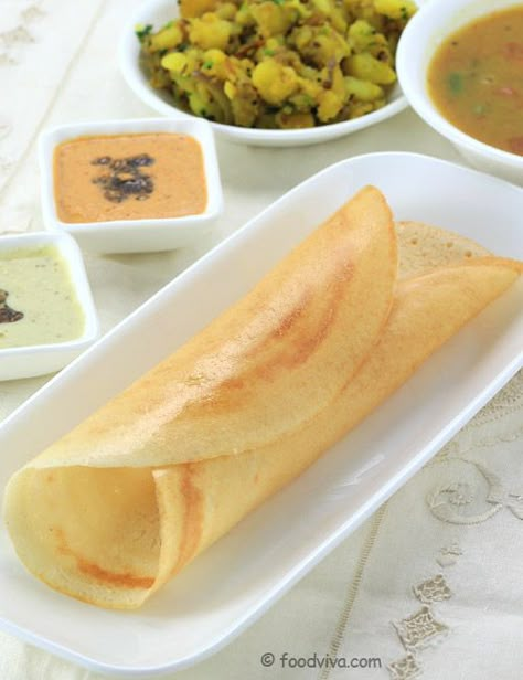 Dosa Recipe Plain Dosa, Dosa Batter, Special Breakfast, Dosa Recipe, Coconut Chutney, Indian Breakfast, South Indian Food, Indian Snacks, Breakfast Snacks