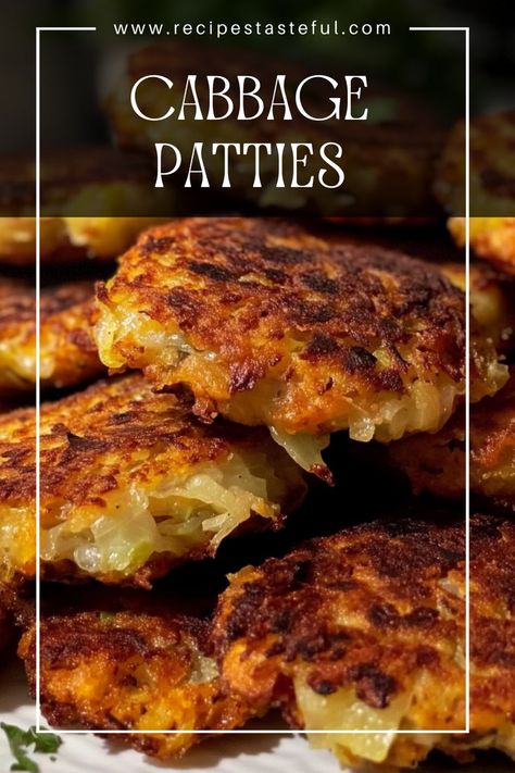 These crispy cabbage patties are a delightful meat-free alternative that’s bursting with flavor. Served with a creamy yogurt sauce, they make for a satisfying snack or a hearty meal. Shredded Cabbage Recipes, Cabbage Patties, Cabbage Fritters, Cabbage Steak, Savory Cabbage, Crispy Cabbage, Potatoes Dishes, Yogurt Dill Sauce, Fried Cabbage Recipes