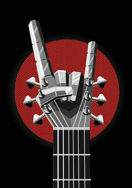 Rock And Roll Sign, Guitar Illustration, Music Illustration, Guitar Music, Rock Punk, Rock Posters, Weird Creatures, Drummers, Pop Rock