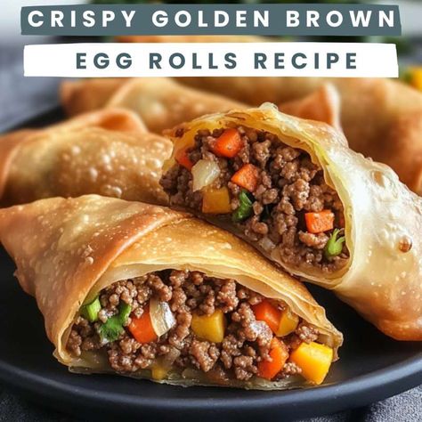 Egg Rolls Recipe - Home and Gardening Ideas Chinese Egg Roll Recipes, Almond Shortbread Cookie Recipe, Pork Egg Roll Recipes, Chinese Egg Rolls, Egg Rolls Recipe, Homemade Egg Rolls, Pork Egg Rolls, Brown Egg, Almond Shortbread Cookies