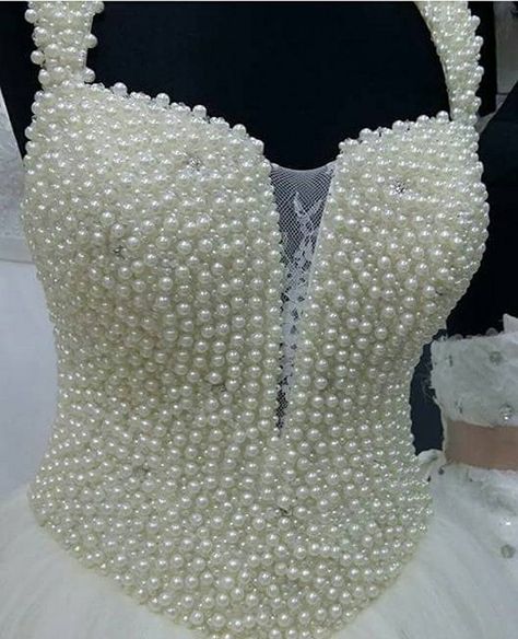 Beading Clothes, Pearls Outfit, Pearl Outfit, Couture Beading, Beads Clothes, Top Prom Dresses, Bridal Sari, Wedding Gown Brand, Latest Simple Mehndi Designs