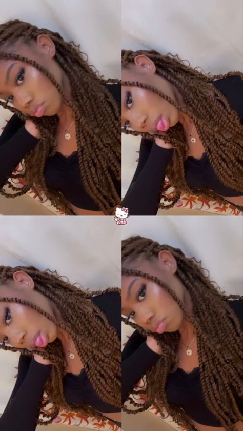 Coffee Brown Passion Twists, Passion Twists Different Colors, Honey Blonde Mini Passion Twist, Passion Twists With Charms, Chocolate Brown Passion Twists, Brown And Black Passion Twist, Color 30 Twists, Color 30 Passion Twist, Honey Blonde Passion Twists Black Women