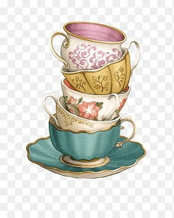 Stacked Coffee Cups, Coffee Watercolor Painting, Tea Cup Drawing, Watercolor Party, Coffee Watercolor, Tea Cup Art, Coffee Artwork, Tea Illustration, Coffee Icon