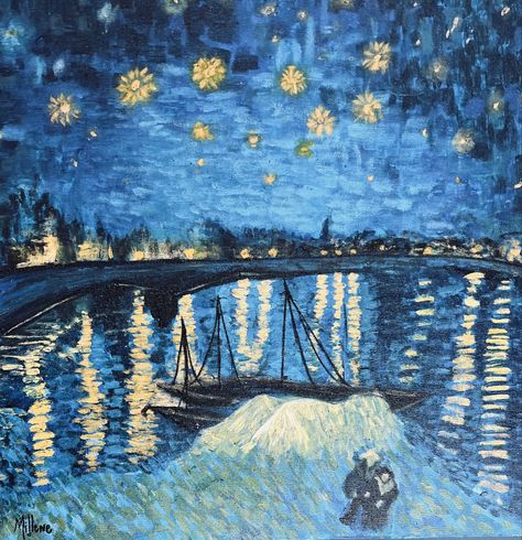 Starry Painting, Van Gogh Paintings, Van Gogh Art, Drawing Art, Van Gogh, Starry Night, Van, Art