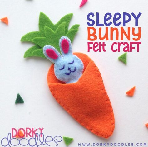 Adst Projects, Diy Bunny Crafts, Cute Easter Crafts, Felt Easter Bunny, Felt Easter Crafts, Easter Bunny Craft, Sleepy Bunny, Easter Craft Projects, Bunny Craft