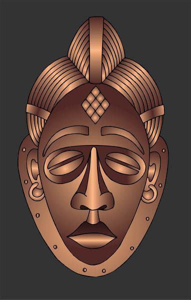 Punu Mask Face Markings, Arte Art Deco, African Designs, Heart Tattoo Designs, Collage Techniques, African Mask, Soccer Coaching, Masks Art, Painting Designs