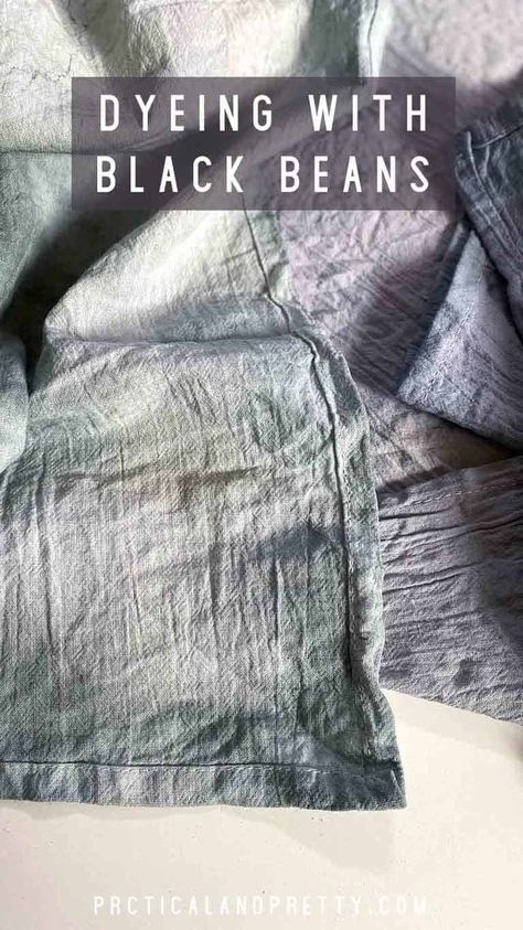 Discover how to dye with black beans to get a beautiful purple, blue and even a natural green dye! Something I've wanted to do a long time. Natural Green Dye, Eco Printing Tutorial, Dried Black Beans, Natural Dye Fabric, Eco Dyeing, Dye Techniques, Fabric Dyeing, Diy Crafts For Adults, Diy Yarn Crafts