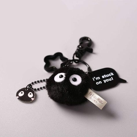 Can attach the Dust Bunny to your keyring, backpack, or purse Soot Sprite Plush, Dust Bunny, Soot Sprite, Dust Bunnies, Halloween Acrylic Nails, Soot Sprites, Rabbit Charm, Plush Keychain, Landscape Decor