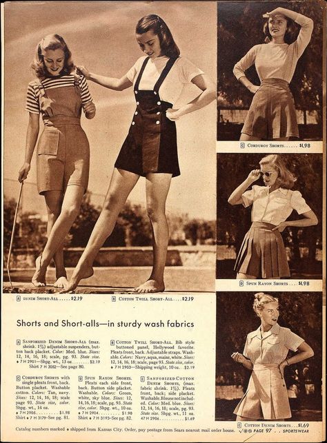 1944 1940s Shorts, 40s Aesthetic, 1940s Aesthetic, Vintage Playsuit, Period Fashion, Vintage High Waisted Shorts, Sailor Shorts, Tokyo Street Fashion, 40s Fashion