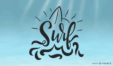 Surfing Tshirt Designs, Surfer Font, Summer Surfing T-shirt With Letter Print, Surf Logo Design Ideas, Surf School Logo, Big Surf, Draw Logo, Doodle Books, Lettering Download