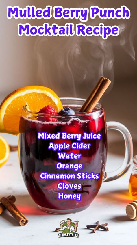 "Discover the delightful Mulled Berry Punch mocktail recipe, perfect for your holiday gatherings! This festive cocktail combines the warmth of spices with berry-infused drinks, making it an ideal choice for non-alcoholic beverages. Elevate your celebrations with this easy-to-make mocktail recipe that will impress your guests and add a touch of cheer to your holiday drinks. Perfect for all ages, this mulled berry punch is a must-try for anyone seeking delicious and refreshing festive cocktails!" Infused Alcohol Recipes, Punch Mocktail, Alcoholic Treats, Easy Mocktail Recipes, Apple Cider Cocktail, Berry Punch, Cozy Drinks, Thanksgiving Cocktails, Cider Cocktails