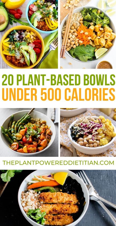 Plant Based Diet Meal Plan, Plant Based Diet Recipes, Vegan Bowls, Healthy Dinner Recipes Chicken, 500 Calories, Plant Based Eating, Dinner Recipes Crockpot, Vegetarian Recipes Dinner, Plant Powered