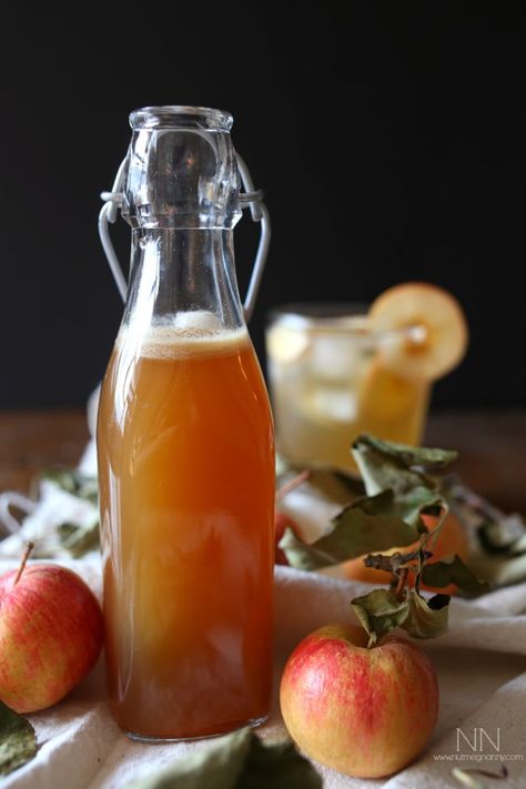 Apple Shrub, Cider Caramel, Shrub Drink, Apple Cider Caramel, Shrub Recipe, Completely Delicious, Apple Bourbon, Drinking Vinegar, Homemade Apple Cider