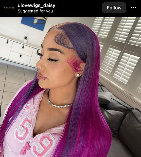 High Fashion Hair, Frontal Wig Hairstyles, Purple Wig, Dyed Hair Inspiration, Barbie Hair, Pretty Hair Color, Dope Hairstyles, Hair Inspiration Color, Straight Human Hair