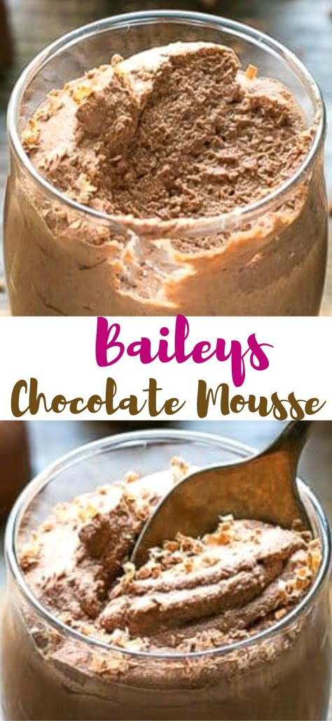 Easy Baileys Dessert, Boozy Chocolate Mousse, Easy Baileys Chocolate Mousse, Baileys Pudding Desserts, Baileys Mousse Recipes, Baileys Dessert Recipes Easy, Desserts With Baileys, Boozy Desserts Easy, Alcoholic Desserts Easy