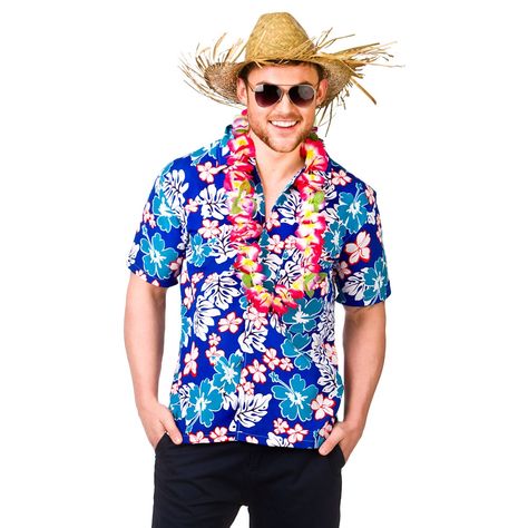 Hawaiian Costume - EM-3206 Hawaiian Themed Outfits, Hawaiian Costumes, Hawaiian Fancy Dress, Hawaiian Costume, Paris Ideas, Hawaiian Shirt Outfit, Lobster Shirt, Luau Outfits, Mens Fancy Dress