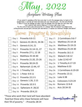 May 2022 Scripture Writing Plan -Preparing and Stewardship Prayerful Planner, Gods Wisdom, Studying Scripture, Scripture Writing Plan, Scripture Writing Plans, Prayer Journals, Scripture Writing, Writing Plan, Quotes Arabic