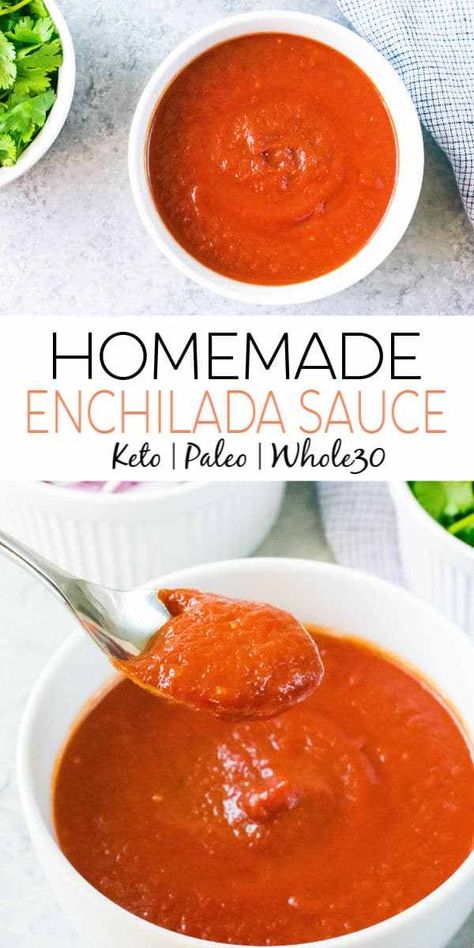 Paleo Enchiladas, How To Make Enchiladas, Paleo Condiments, Paleo Sauces, Cleaner Eating, Recipes With Enchilada Sauce, Homemade Enchilada Sauce, Homemade Enchiladas, Paleo Whole 30