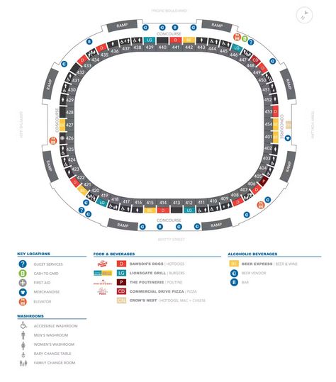 Stadium Maps – BC Place Oakland Coliseum, Find Your Way, Food And Beverage, News Media, Event Calendar, Get Directions, New Chapter, Virtual Tour, Health And Safety