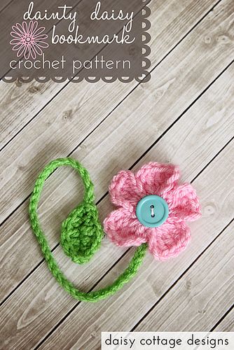 Crocheted Bookmarks, Daisy Cottage Designs, Daisy Bookmark, Crocheted Daisy, Marque-pages Au Crochet, Daisy Cottage, Penanda Buku, Cottage Designs, Crochet Bookmark Pattern