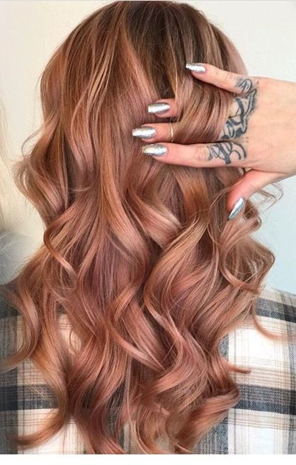 Caramel Rose Hair, Strawberry Rose Gold Hair, Rose Gold Copper Balayage, Rose Gold And Copper Hair, Rose Copper Balayage, Rose Gold Auburn Hair, Red And Rose Gold Hair, Rose Gold Copper Hair Brunette, Cooper Rose Gold Hair