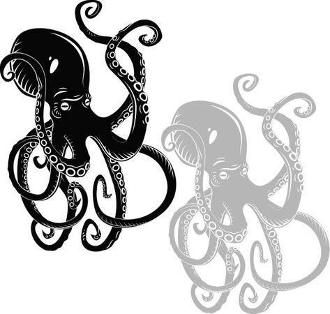 Octopus Svg, Octopus Illustration, Traditional Tattoo Art, Kids Bath, New Crafts, Ocean Art, Cricut Vinyl, Meaningful Tattoos, Kraken