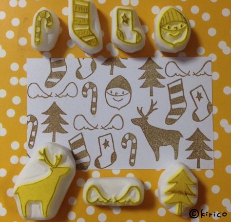 Rubber Stamp Ideas, Letter Writing Kit, Christmas Stamps Rubber, Rubber Stamp Crafts, Foam Art, Simple Cards Handmade, Print Christmas Card, Stamp Ideas, Stamp Carving