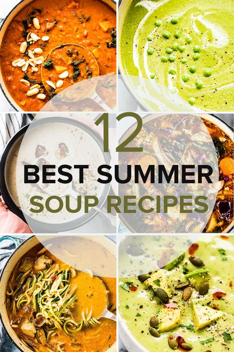 SAVE FOR LATER! Summer soups are cozy, delicious, and nutritious. We’ve pulled together 12 of our favorite summer soups for you to enjoy all season long. They are full of seasonal and fresh veggies that you'll absolutely love. #theendlessmeal #soup #summersoup #seasonalveggies #summerveggies #easydinners #dinner #summerdinner #lightdinner #lowcarb #paleo #glutenfree #souprecipes #summerrecipes Summer Soup Recipes, Cold Soup Recipes, Avocado Soup, Chilled Soup, Light Soups, Beet Soup, Summer Soup, Summer Veggies, Cold Soup