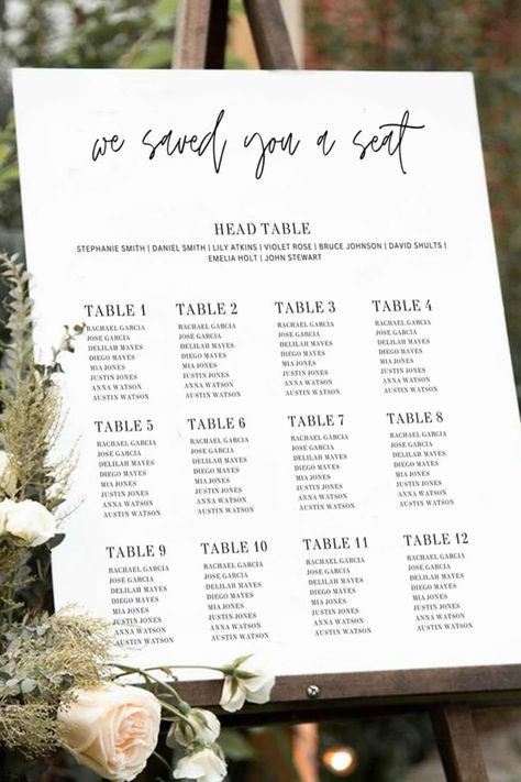 Oak Tree Wedding, Wedding Table Seating Chart, Expensive Look, Carmel Weddings, Diy Seating, Table Seating Chart, Wedding Table Seating, Simple Wedding Decorations, Cinderella Wedding