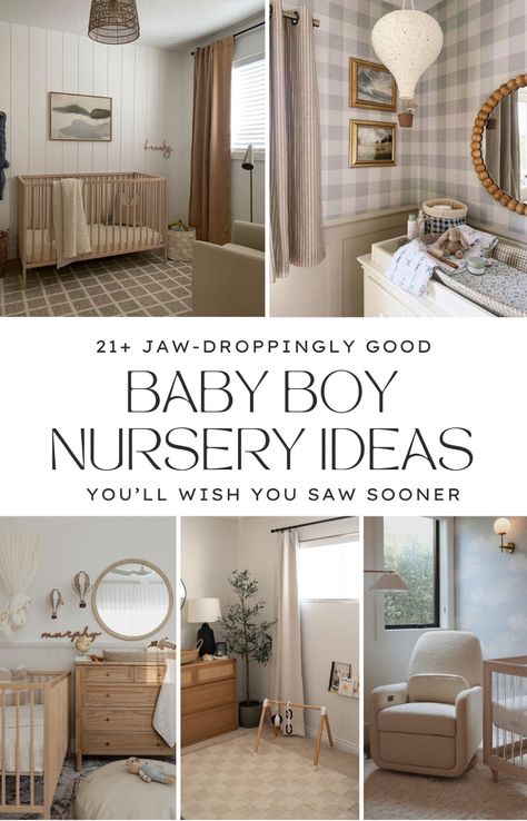 Searching for the best inspo for your baby boy nursery in 2025? I'm a professional nursery & design writer *and* boy mom and *THESE* super adorable boy nurseries arejust too good to miss - add them to your nursery ideas board today! Explore the most popular nursery themes for boys - from totally modern baby boy nursery inspo to neutral boy nursery decor, this nursery room inspiration is going to leave you feeling inspired & ready to bring your baby room visiont o life! Nursery Ideas Boy Themes, Simple Boy Nursery, Baby Boy Bedroom Ideas, Boy Nursery Ideas Themes, Baby Boy Nursery Room Design, Surf Room Ideas, Boys Nursery Ideas, Baby Boy Nursery Room Ideas, Modern Baby Boy Nursery