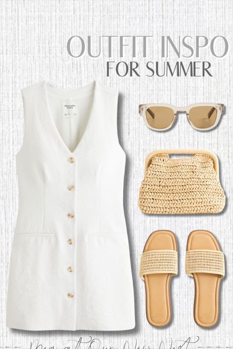 The A&F Mara Vest Mini Dress curated on LTK Summer 2024 Dresses, Little White Dress Outfit, White Dress Outfit Casual, Island Clothes, Outfit Transition, Chic Mom Outfits, Spring Break Dress, Classy White Dress, Europe Summer Outfits