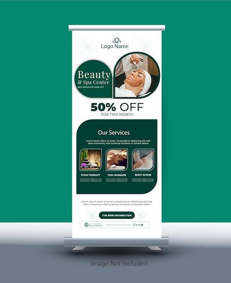 Vector spa roll up banner design stand b... | Premium Vector #Freepik #vector #brochure-business-flyer Stand Banner Design, Roll Banner Design, Standing Banner Design, Shop Banner Design, Roll Up Banner Design, Food Web Design, Roll Banner, Flex Banner Design, Design Learning