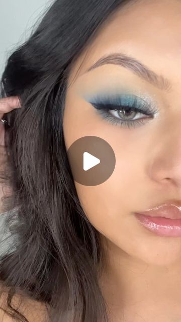 g.torres💋 on Instagram: "🦋🦋🦋🦋 @glamlite rick and morty eyeshadow palette  @lillylashes in style Mykonos lite @just4kira Citha hazel contacts code: G.torres20  #makeup #eyeshadowtutorial #eyeshadow #makeupreels #eyeshadow #eyeshadowreels #beginnerfriendlymakeup #blueeyeshadow" Easy Light Blue Eyeshadow Looks, Eyeshadow To Go With Blue Dress, Blue Sparkly Eyeshadow Looks, Blue Eyeshadow For Brown Eyes Tutorial, Light Fury Makeup, Blue Eyeshadow For Hooded Eyes, Grey Blue Eyes Makeup, Soft Smokey Eye Makeup Blue Eyes, Blue Eyeshadow Blue Eyes