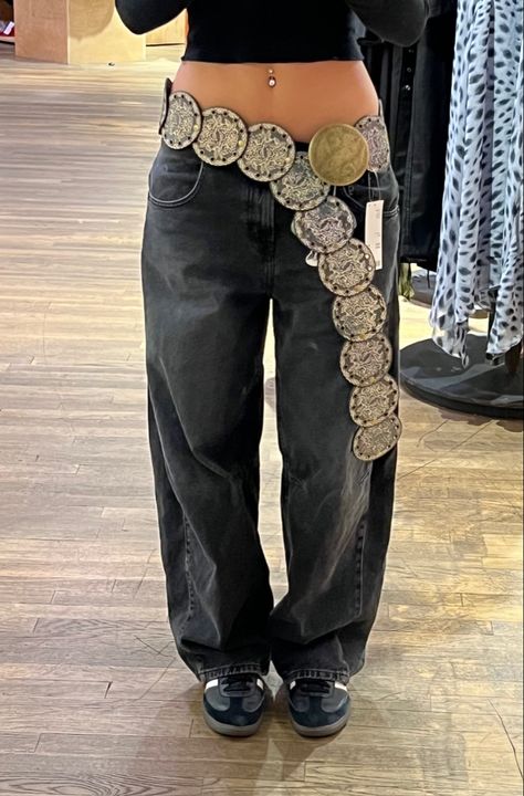 Funky Belt Outfit, Conch Belt Outfit, Disk Belt Outfit, Disc Belt Outfit, Circle Belt Outfit, Metal Belt Outfit, Y2k Belt Outfit, Silver Belt Outfit, Big Belt Outfit