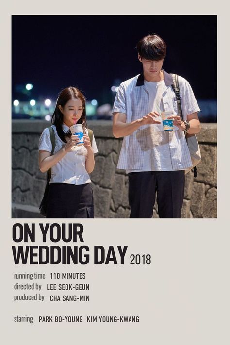 korean movie minimalist polaroid poster by @febraez On Your Wedding Day Movie, On Your Wedding Day Korean Movie, Korean Romance Movies, Korean Movies To Watch, Korean Movie Poster, Movie Minimalist, Kdramas To Watch, Korean Film, Indie Movie Posters