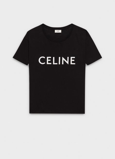 Crew neck classic T-shirt in CELINE printed jersey Celine Clothes, Men's Outfit By Occasions, Lux Fashion, Printed Jersey, Handbags Leather, Latest T Shirt, Kpop Fashion Outfits, Kpop Outfits, Stage Outfits