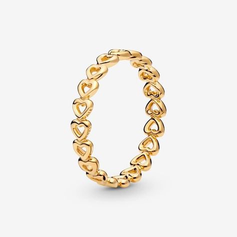 Gold Jewelry Pandora, Pandora Rings Aesthetic Gold, Gold Rings Pandora, Gold Pandora Ring, Pandora Gold Rings, Gold Pandora Rings, Pandora Rings Gold, Emily Outfit, Heart Ring Gold