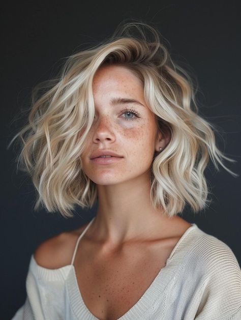 Naturally Wavy Bob, Curly Hair With Layers, Wavy Bob Haircut, Short Blonde Curly Hair, Shoulder Length Hair Blonde, Shoulder Length Blonde, Balayage Long Hair, Short Curly Hairstyles For Women, Shoulder Length Curly Hair