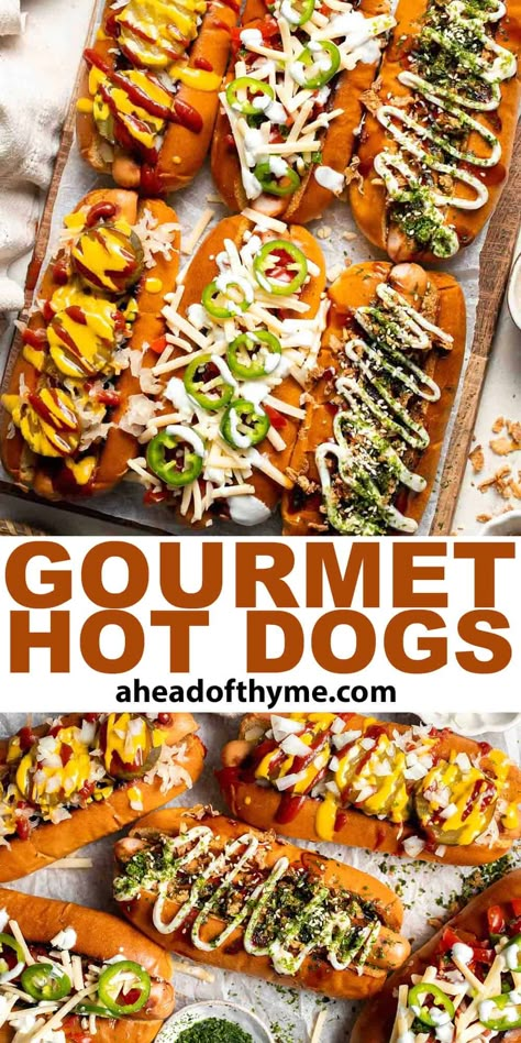 Hot Dogs Recipes Gourmet, Hot Dogs On Griddle, Best Bar Food Ideas, Loaded Hot Dogs Recipes, Christmas Hot Dogs, Different Hot Dog Styles, Elevated Hot Dogs, Best Hot Dog Toppings, Fun Hot Dog Recipes