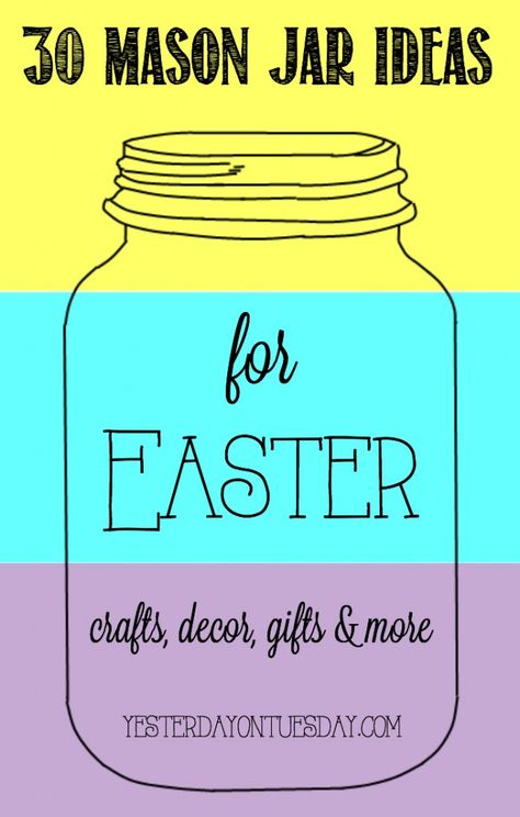 30 Mason Jar Ideas for Easter Mason Jar Ideas, Mason Jar Vase, Easter Mason Jars, Mason Jar Projects, Jar Ideas, Diy Jar Crafts, Crafts Decor, Ideas For Easter, Mason Jar Gifts