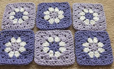 <p>You are bidding on 20 LILAC, LAVENDER & WHITE DAISY FLOWER Granny Squares. They are approximately 5".  There will be 10 squares with lilac on outside and 10 squares with lavender blue on the outside.  I hand crocheted them in my smoke free home using 100% acrylic yarn. </p><p>Check out my other auctions! I will gladly combine.  </p><p>Granny Squares will be shipped USPS First Class. </p><p>FREE SHIPPING!!</p><br><p>I ACCEPT CREDIT CARDS THROUGH PAYPAL ONLY. </p><br><p>All items will be shippe Daisy Flower Crochet, Flower Granny Squares, Crochet Baby Blanket Tutorial, Crochet Flower Granny Square Pattern, Crochet Quilt Pattern, Knitting Crafts, Crochet Granny Square Afghan, Flower Granny Square, Granny Square Crochet Patterns Free