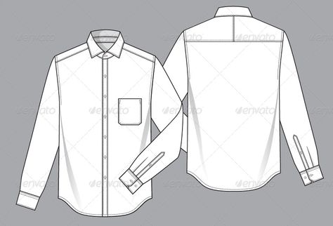 Fully editable men’s shirt fashion illustration templates. 10 different basic styles, including 2 short sleeve shirts, 8 long sleeve shirts, 10 collars and sleeve cuffs are all different. every com... Shirt Fashion Illustration, Technical Flats, Fashion Illustration Template, Fashion Sketch Template, Basic Dress Pattern, Shirt Sketch, Flat Pattern, Fashion Drawings, Flat Sketches