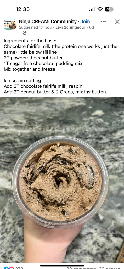 Protien Ninja Cremi Recipes, Ninja Creami Cookie Monster Ice Cream, Nina Creami Recipes Healthy, Ninja Creami Recipes Peanut Butter, Ninja Creami Ww Recipes, Chocolate Ninja Creami, Fairlife Creami Recipes, Ninja Creami Ice Cream Recipes Chocolate, Healthy Ninja Creami Recipes