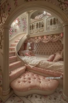 Pink And Green Bedroom Aesthetic Vintage, Princess Bedroom Aesthetic, Fairycore Room, Princess Bedrooms, Zimmer Diy, Royal Bedroom, Fairy Bedroom, Dream Bedroom Inspiration, Princess Bedroom