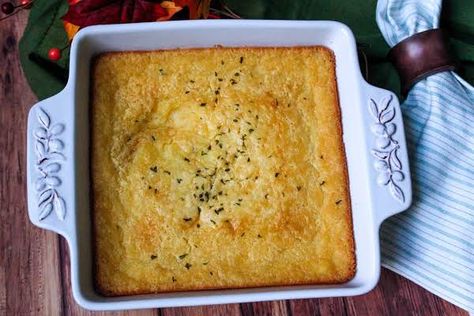 Corn Pudding In A Baking Dish. Corn Cornbread, Delicious Christmas Desserts, Corn Dishes, Corn Pudding, Thanksgiving Dinner Recipes, Just A Pinch, Corn Recipes, Pudding Recipe, Pudding Recipes